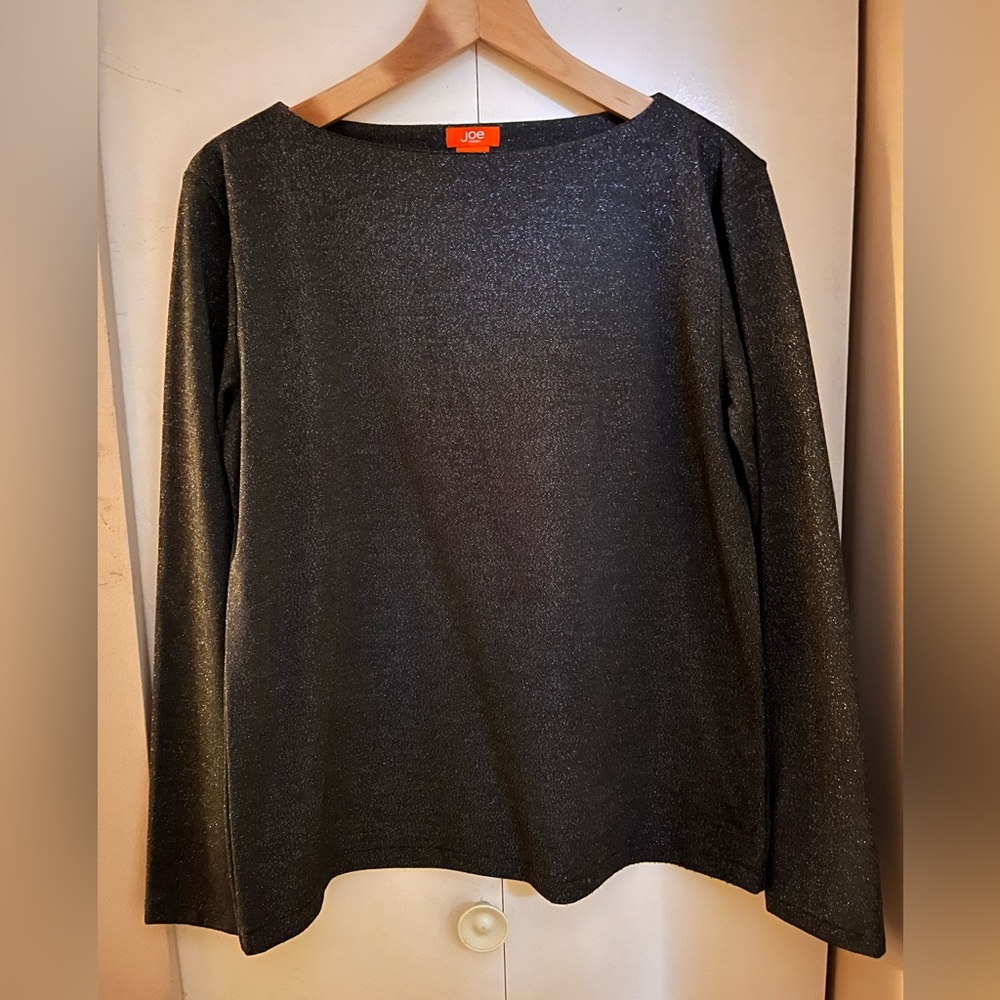 Joe Fresh Boxy Sparkly Black Top Size Large